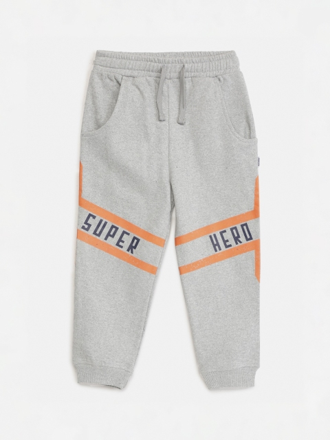 

mackly Boys Grey & Orange Printed Lounge Pants BPW201