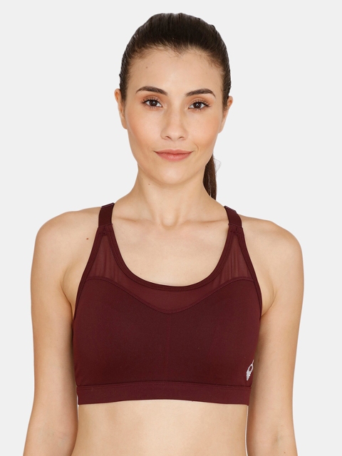 

Zelocity by Zivame Maroon Solid Non-Wired Lightly Padded Workout Bra ZC4498FASHEPURP