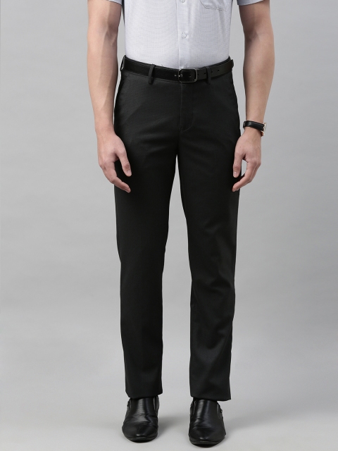

Louis Philippe Men Black Slim Fit Solid Formal Trousers
