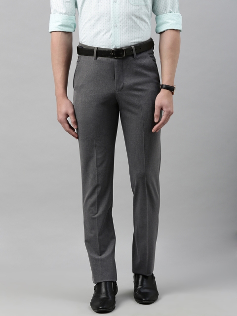 

Louis Philippe Men Grey Slim Fit Solid Formal Trousers
