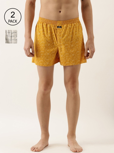 

Hancock Men Pack Of 2 Printed Boxers 26001/26002, Mustard