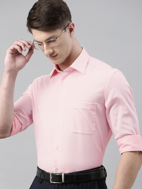 

Louis Philippe Men Pink Classic Fit Self Design Formal Shirt