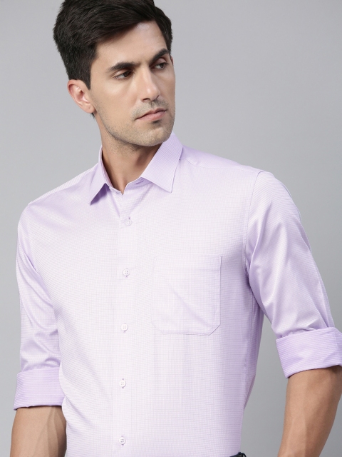 

Louis Philippe Men Purple Slim Fit Checked Pure Cotton Formal Shirt