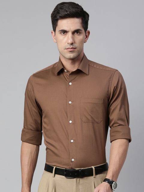 

Louis Philippe Men Brown Slim Fit Solid Pure Cotton Formal Shirt