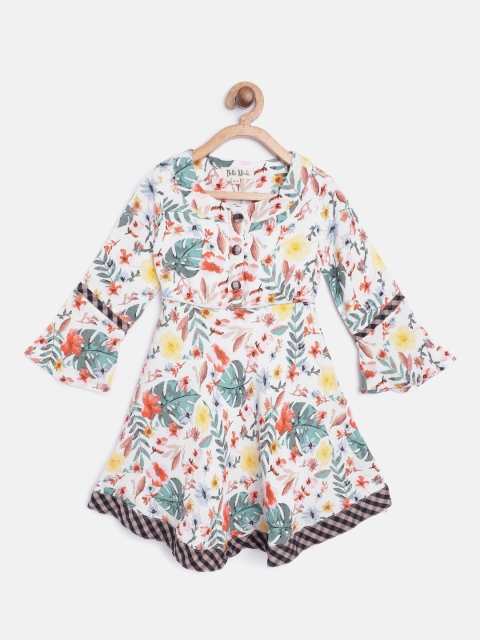 

Bella Moda Girls Multicoloured Floral Print A-Line Dress, Multi