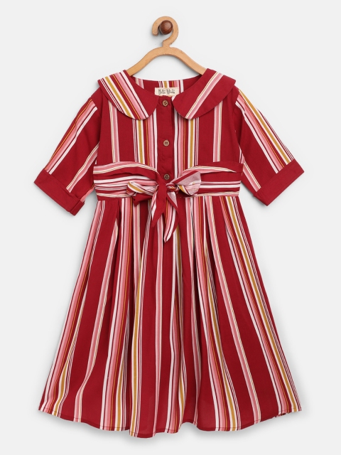 

Bella Moda Girls Red & Pink Striped A-Line Dress