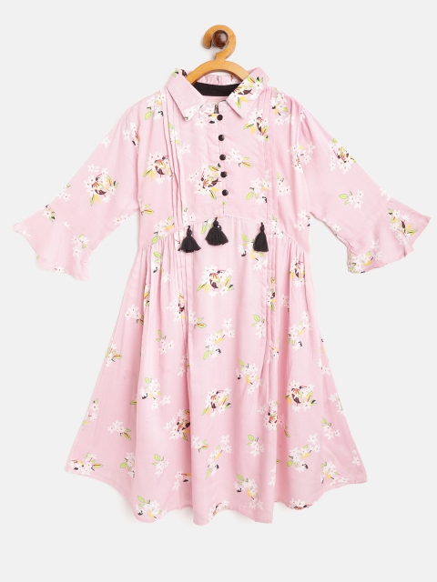 

Bella Moda Girls Pink & White Floral Print Shirt Dress