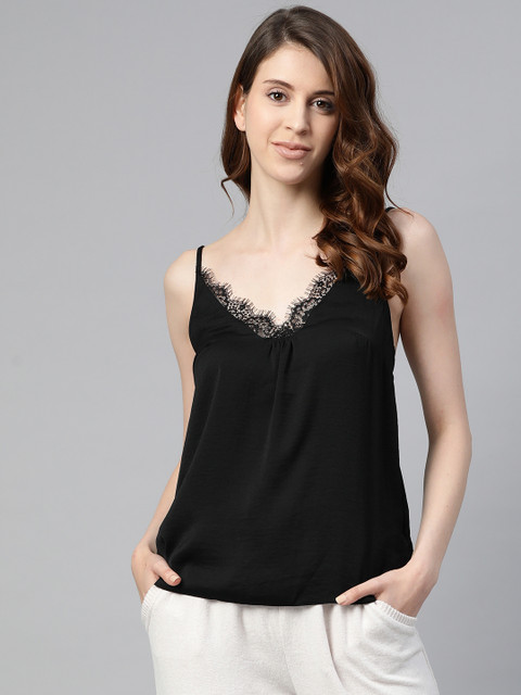 

Marks & Spencer Women Black Solid Lounge Top