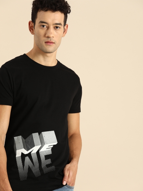 

Bewakoof Men Black Printed Round Neck T-shirt