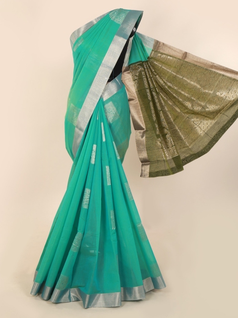 

Pothys Sea Green Woven Design Silk Cotton Saree