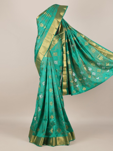 

Pothys Green Woven Design Jute Silk Saree