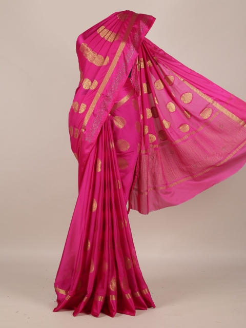 

Pothys Magenta Woven Design Poly Georgette Saree