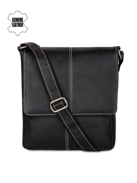 

TKWD Leathers Unisex Black Genuine Leather Messenger Bag