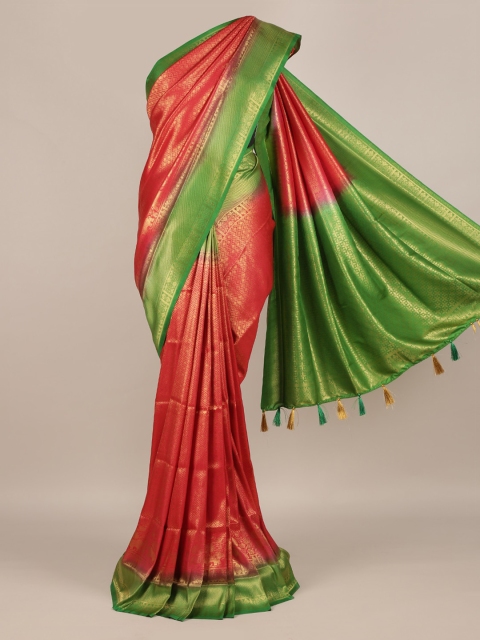 

Pothys Red & Green Jute Silk Woven Design Saree