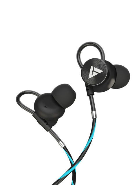 

BOULT AUDIO Black & Blue BassBuds Loop in-Ear Wired Earphones with Extra Bass