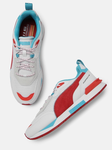 

Puma Motorsport Unisex White & Red PL Mirage Colourblocked Sneakers