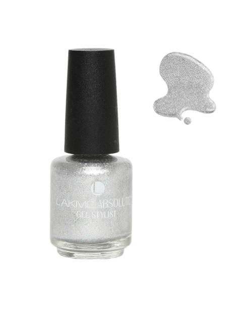 

Lakme Absolute Gel Stylist Illuminate Silver Glimmer Nail Polish