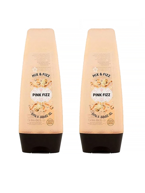 

Superdrug Mix & Fizz Set of 2 Pink Fizz Bath & Shower Gel, Peach