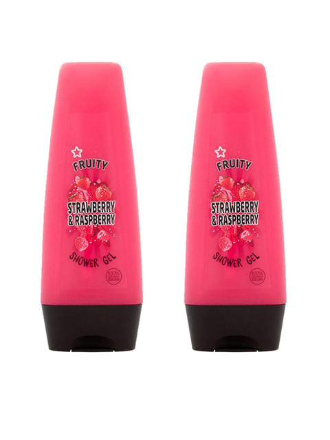 

Superdrug Fruity Set of 2 Strawberry & Raspberry Shower Gel, Pink
