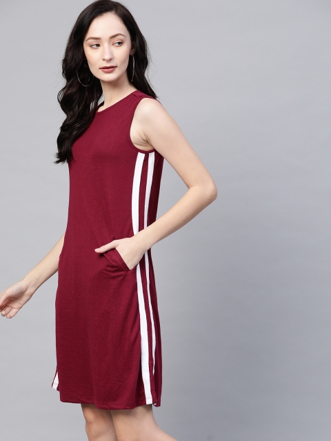 

Metronaut Maroon Solid A-Line Dress