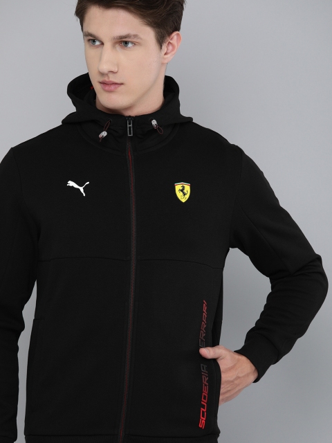 

PUMA Motorsport Men Black Solid Scuderia Ferrari Race Hooded Sweat Jacket