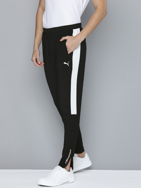 

PUMA Motorsport Men Black Solid Slim Fit BMW MMS Track Pants with Side Taping Detail
