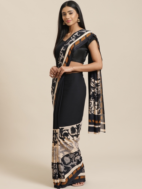 

KALINI Black & Beige Printed Saree