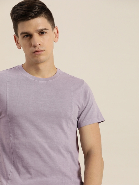 

ether Men Lavender Pure Cotton T-shirt