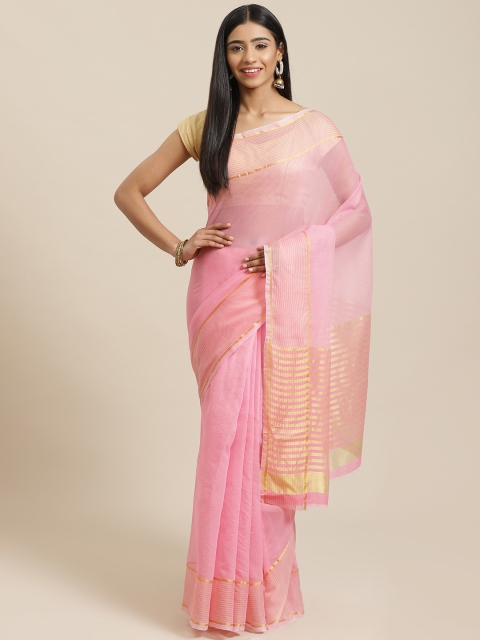 

KALINI Pink Solid Saree