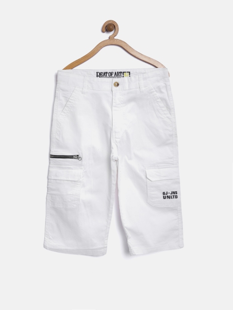 

GJ Unltd Jeans by Gini & Jony Boys White 3/4th Cargo Shorts