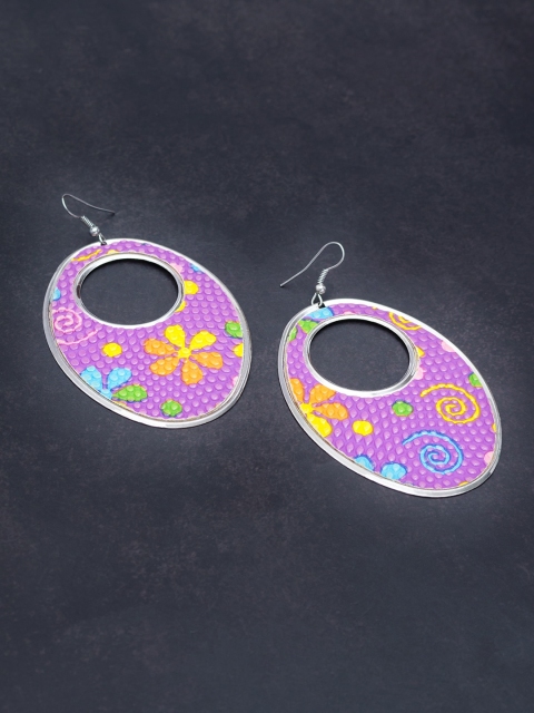 

Golden Peacock Purple Oval Drop Earrings