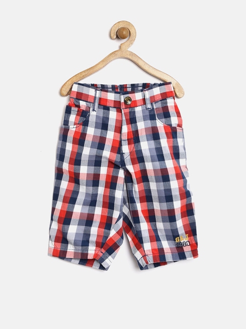 

Gini & Jony Boys Blue & Red Checked Bermuda Shorts