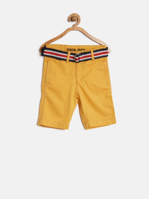 

GJ Unltd Jeans by Gini & Jony Boys Mustard Yellow Shorts