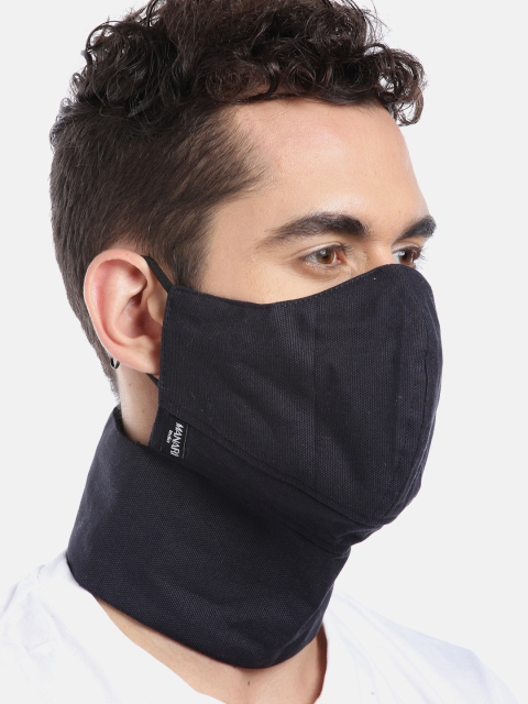 

MANARI India Men Navy Blue Reusable 5-Ply Solid Full Coverage Sustainable Cloth Biker Mask