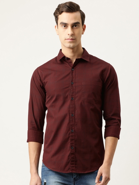 

Campus Sutra Men Maroon Regular Fit Solid Casual Shirt