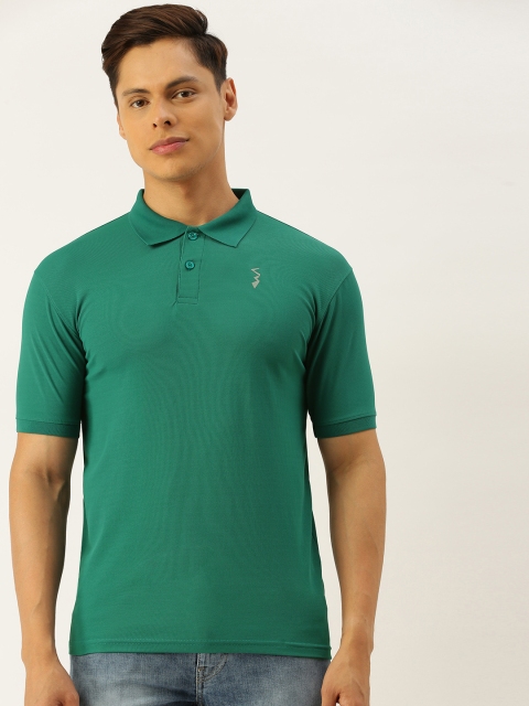 

Campus Sutra Men Green Solid Polo Collar T-shirt