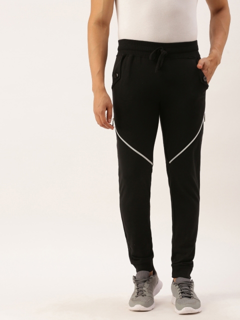 

Campus Sutra Men Black Solid Cotton Outdoor Joggers