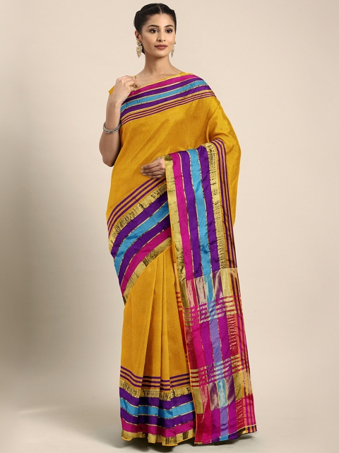 

KALINI Mustard Woven Design Banarasi Saree