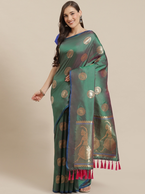 

Mitera Green & Golden Woven Design Banarasi Saree