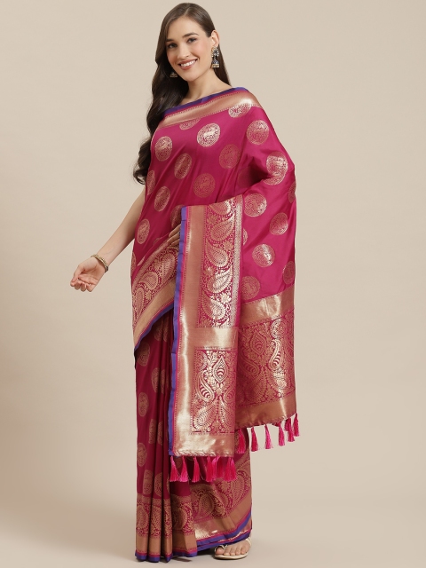 

Mitera Purple & Golden Zari Woven Design Banarasi Saree