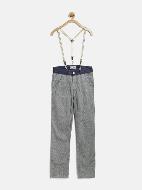 

GJ Unltd Jeans by Gini & Jony Boys Blue Houndstooth Trousers with Suspenders