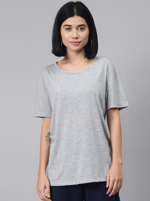 

Marks & Spencer Women Grey Melange Solid Round Neck T-shirt