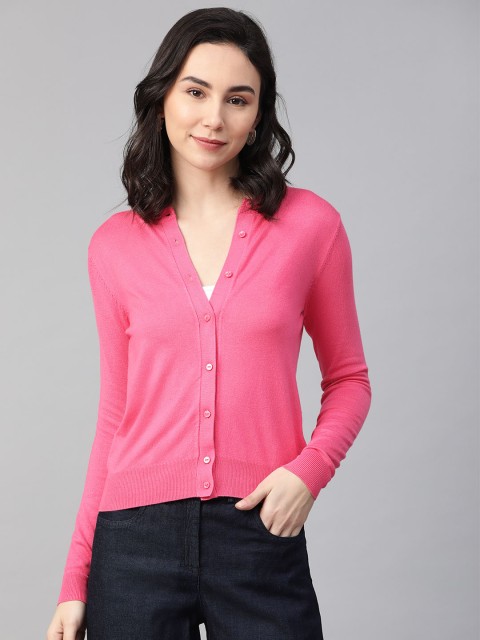 

Marks & Spencer Women Pink Solid Cardigan Sweater