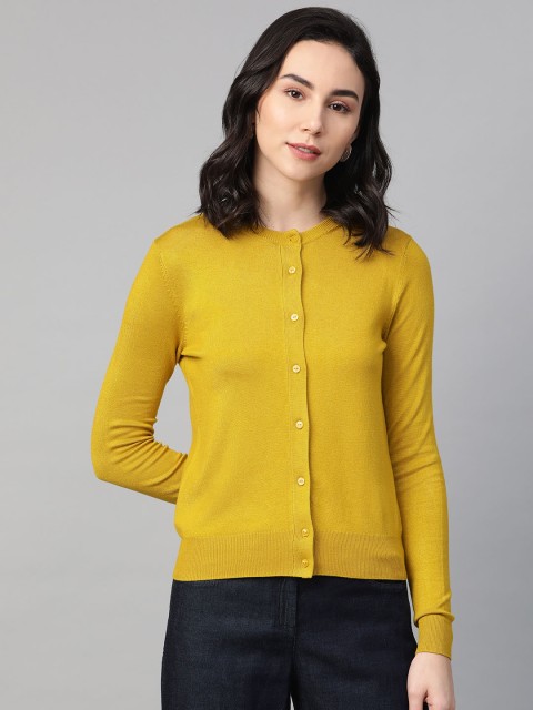 

Marks & Spencer Women Lime Green Solid Cardigan Sweater