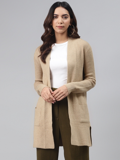 

Marks & Spencer Women Beige Solid Front-Open Sweater
