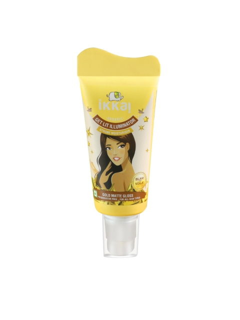 

Ikkai by Lotus Herbal Organic Get Lit Illuminator Strobe Moisturiser Gold Matte Gloss 50g, Yellow