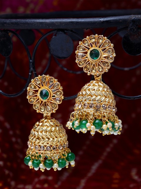 

Shining Diva Gold Plated Handcrafted Dome Shaped Jhumkas