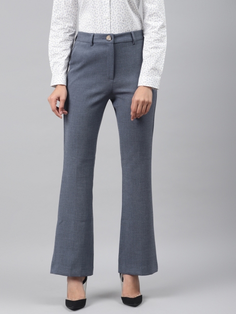 

Marks & Spencer Women Blue Straight Fit Solid Formal Trousers