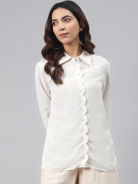 

Marks & Spencer Women White Regular Fit Solid Casual Shirt