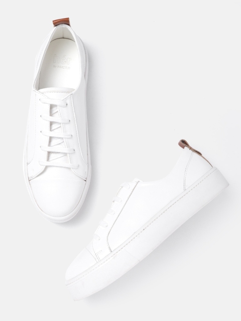 

her by invictus Women White Flatform Sneakers